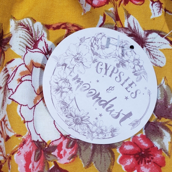 Gypsies & Moondust Off The Shoulder Strapless Floral NWT Shirt Size Small - Picture 4 of 12